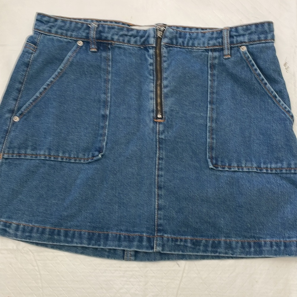 Classic Blue Denim Jean Mini Skirt.